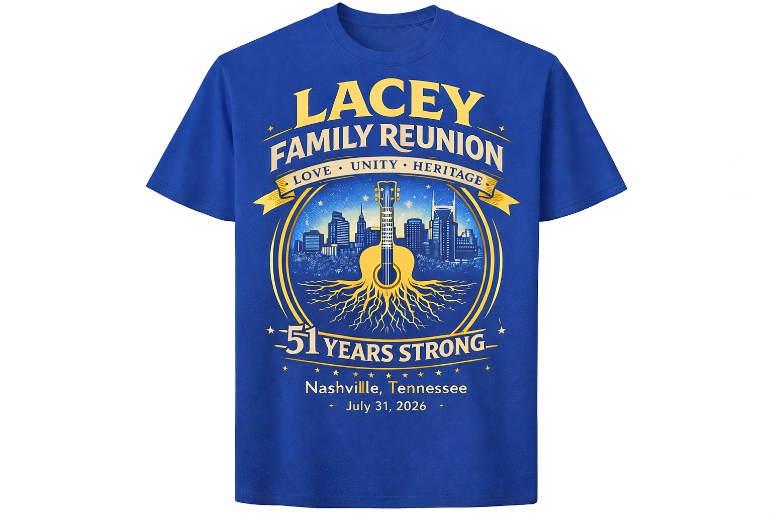 Lacey Family Reunion Tee — 51 Years Strong Nashville 2026